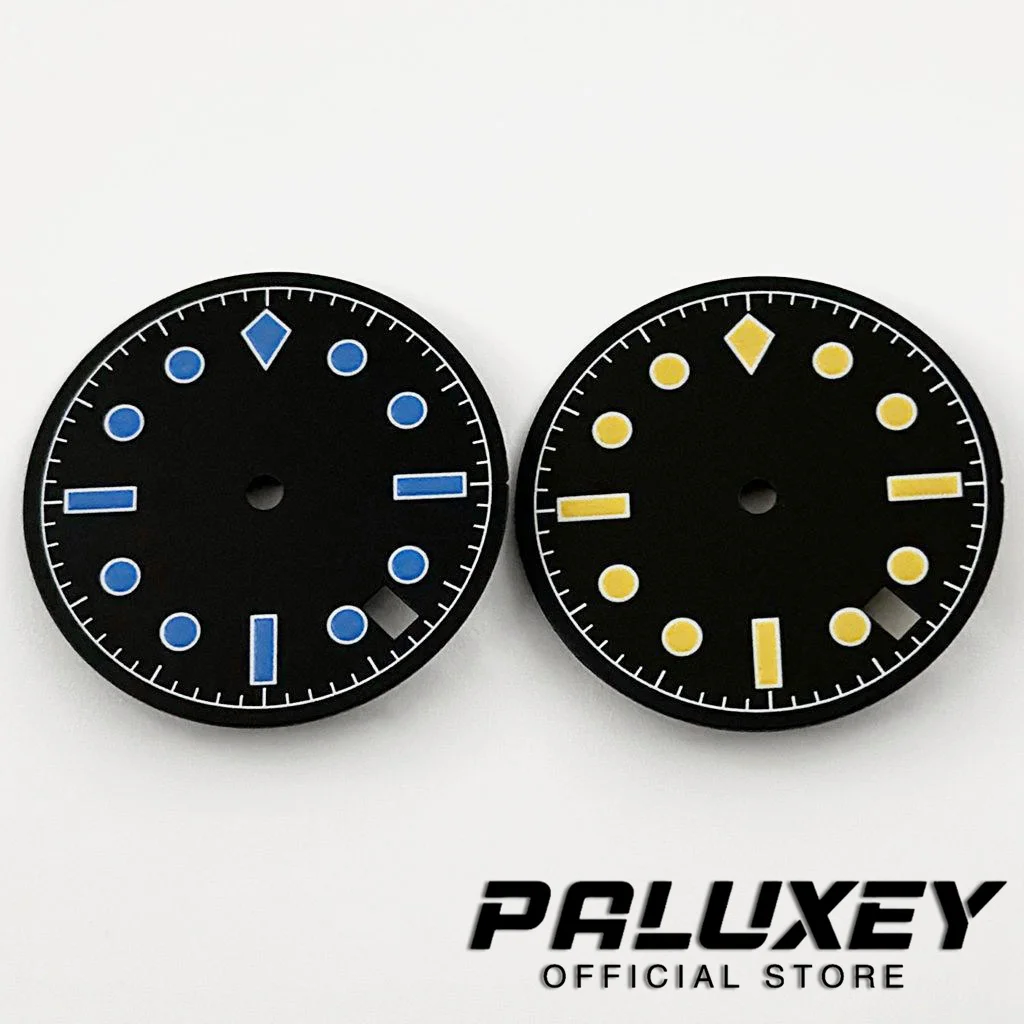 NH35 28,5 мм стерильные Dlai 50-fathoms Запчасти для циферблата часов NH35A 4R35 зеленые светящиеся детали для замены