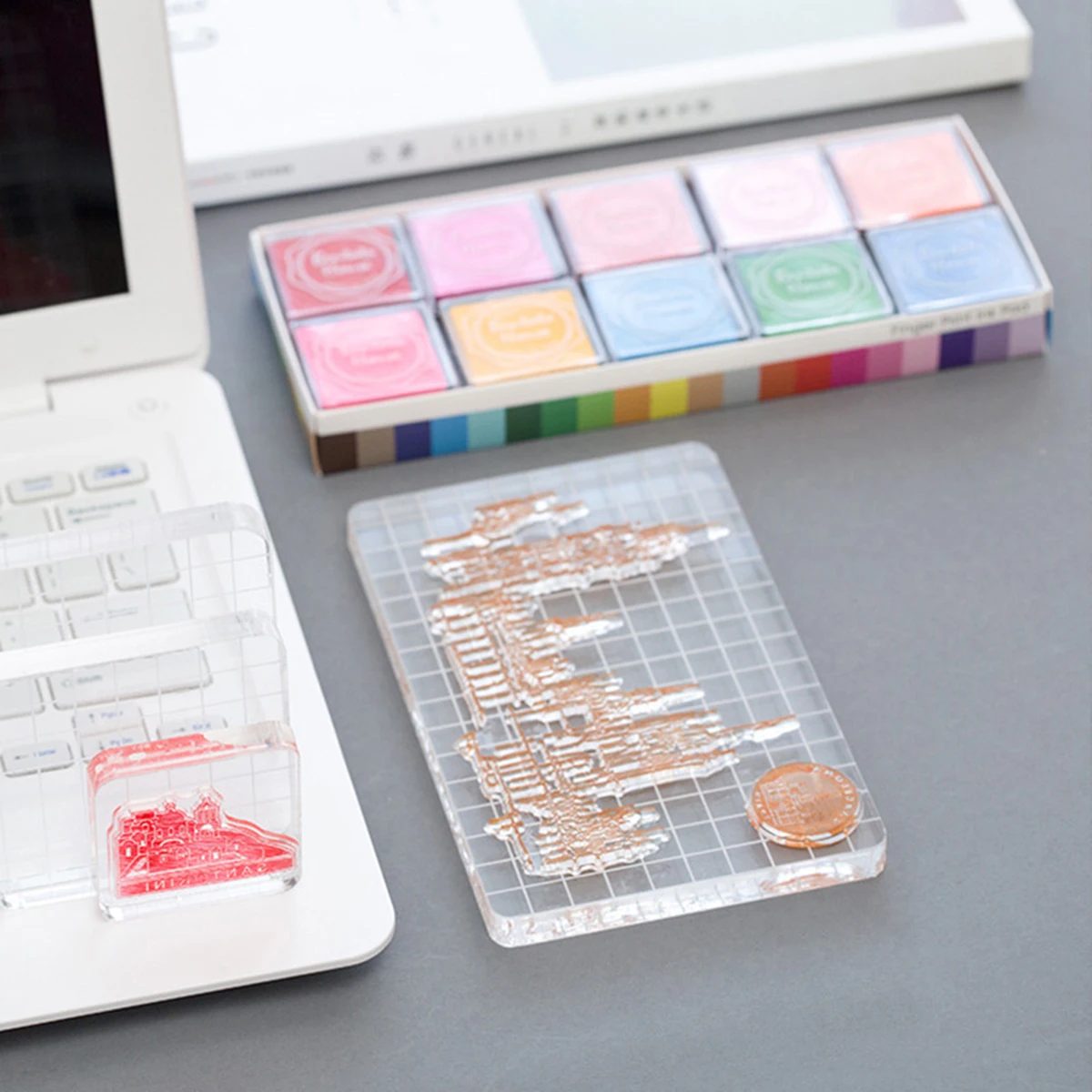 Panneau de tampon Transparent en acrylique, 7 pièces, matrices de découpe de gaufrage, blocs vierges créatifs pour Scrapbooking, Album Photo fait à la main