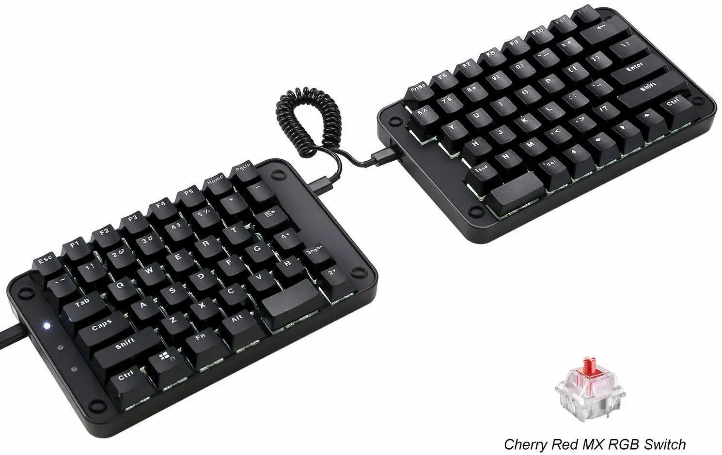 

All 88 Keys Programmable Ergonomic Keypad Programmable Split Mechanical Keyboard with Cherry MX Red Switch White Backlit