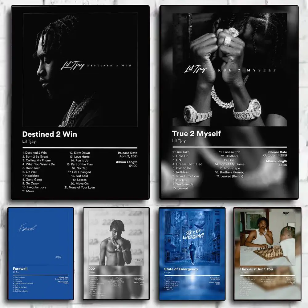 Sänger L-Lil Tjay Musikalbum-Poster, moderner ästhetischer Wandkunstdruck, minimalistisches Schlafzimmer, Wohnzimmer, Heimdekoration, Geschenk