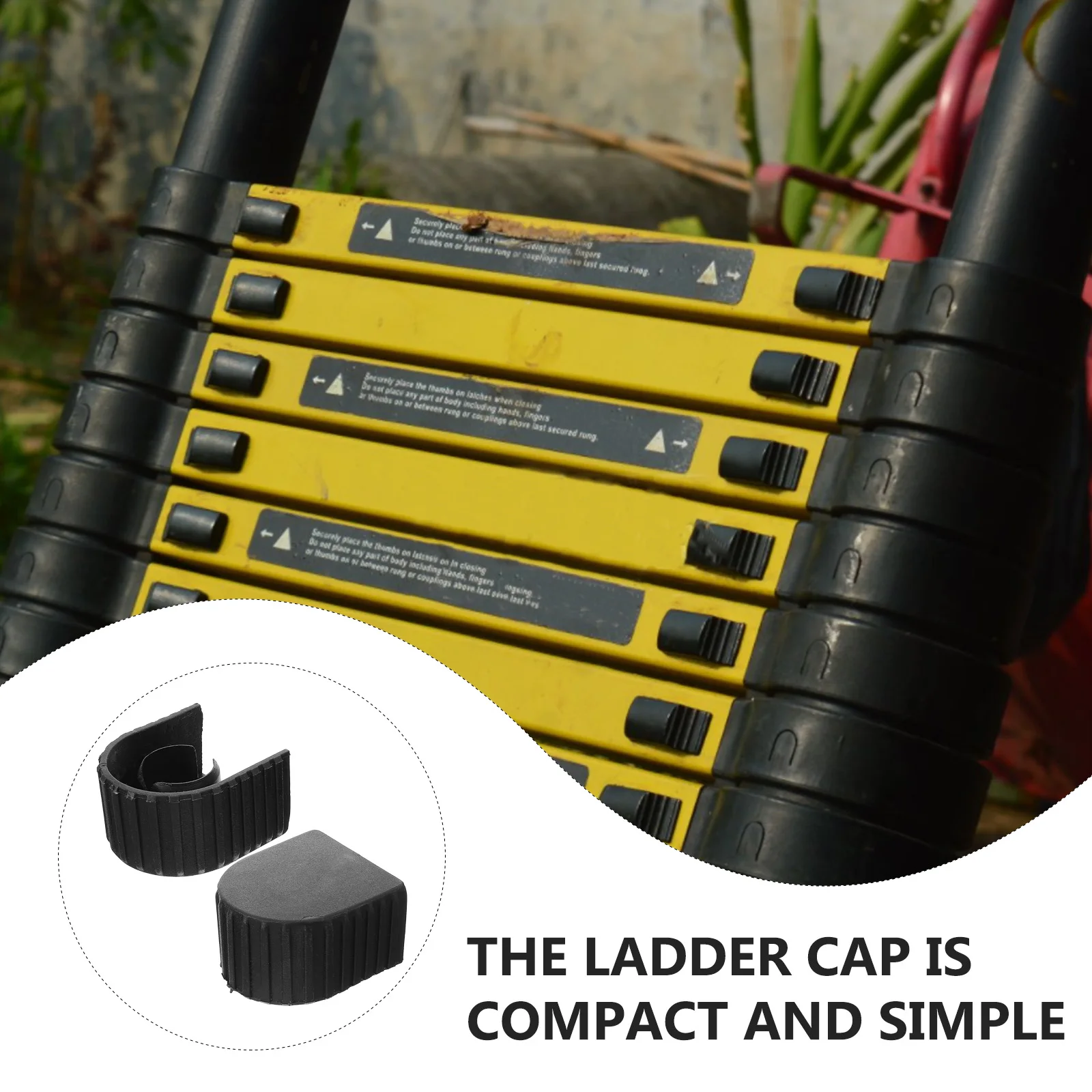 

2 Pcs Aluminum Alloy Ladder Top Covers Black Plastic Stabilizer Caps Thickened Protective Accessories Telescoping Ladders Home