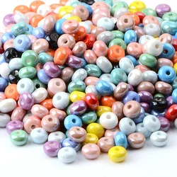 50pcs 8mm Mix color Ceramic abacus beads Ceramic  round Beads for Jewelry Making DIY Charms Bracelets Necklace Accessories