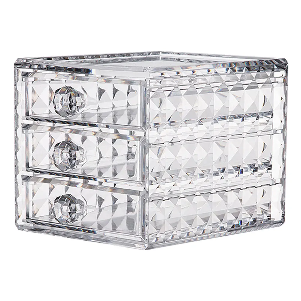 Organizer per trucco in acrilico trasparente, cassetto portaoggetti di grande capacità, scatola da tavolo per pennelli, rossetto, matita per sopracciglia