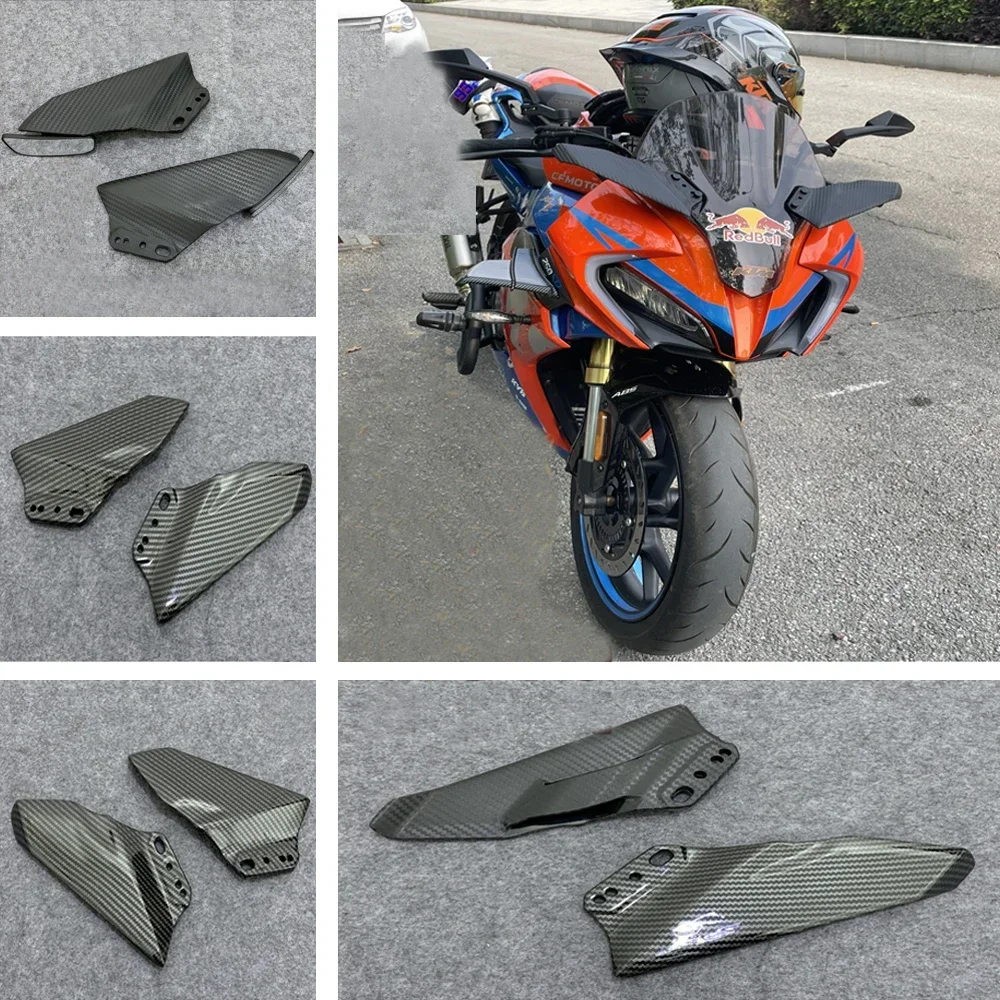 Motorcycle Winglets Adjustable Side Wing Spoiler Fairing W/ Rear View Mirror For CFMOTO 250SR 300SR 250 300 SR MY22 Carbon Fiber