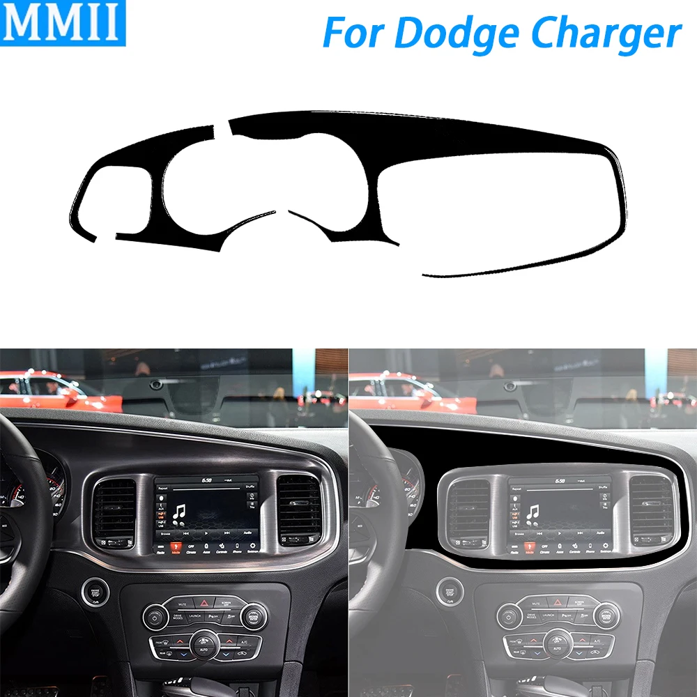 

For Dodge Charger 2015-2022 Piano Black Central Control Dashboard Speedometer Panel Trim Cover Car Interior Accessories Sticker