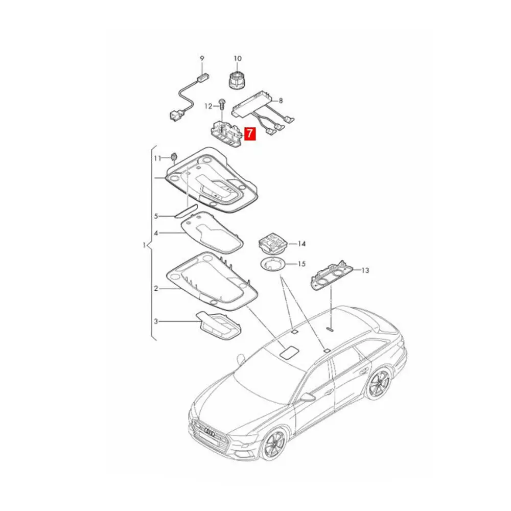 WXZOS Gray Panoramic Sunroof Switch Button Potentiometer 4K0959728 for Audi A6 C8 A7