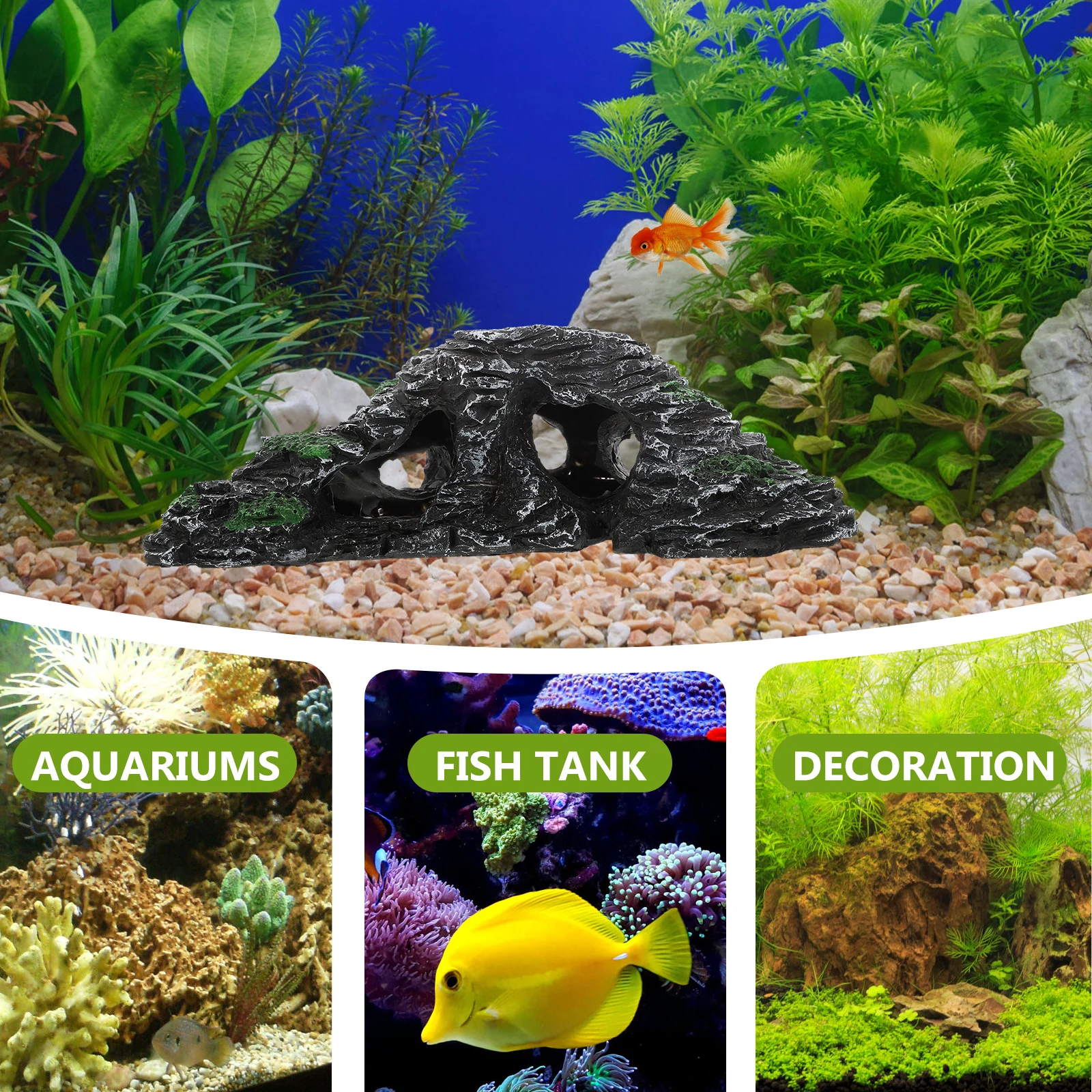 

Resin Turtle Tank Rockery Basking Platform Realistic Climbing Sunbathing Spot for Tortoise Aquarium Reptile Tank Accessories