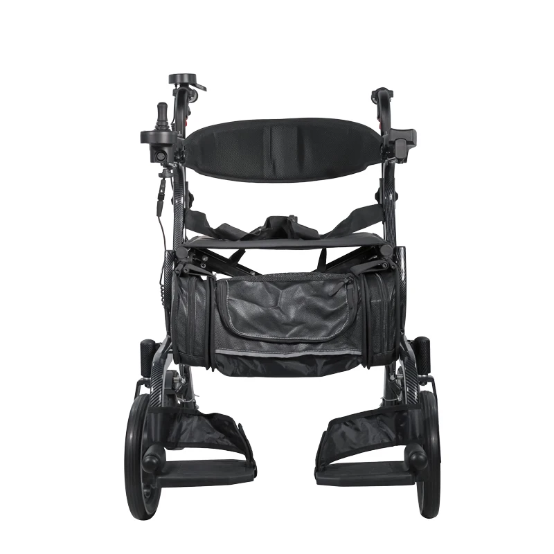 Power Assist Electric Rollator Walker with Seat, ALL-in-1 Folding Mobility Aid for Outdoor Travel & Shopping Support,Lightweight