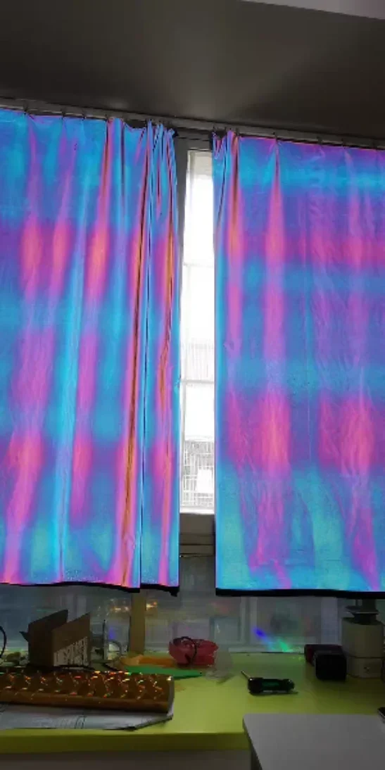 Northern Lights Reflective Fabric Laser By Meters for Clothing Curtains Sewing Fashion Glossy Micro Elastic Phantom Cloth Smooth