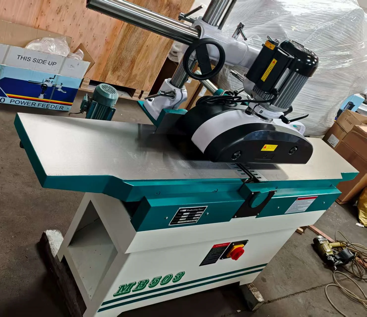 300mm 11.8 Inch Woodworking Wood Auto Feeding Surface Helical Straight Planer Jointer Power Feeder Planing Tool Machine CE