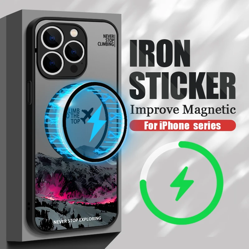 Flugzeug Wahrzeichen Etikettenhülle für iPhone 16 Pro Max Coque iPhone 16e 15 14 13 Pro Max 17 Luft magnetisch für Magsafe Wireless Charge