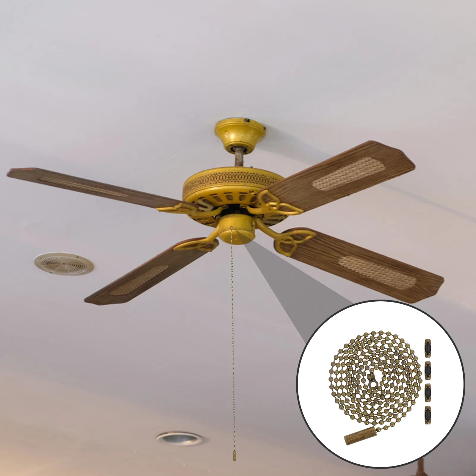 

Ceiling Fan Pull Chain Switch Beaded Chain Decorative Extender Effortless Control Durable Material Light Fixtures Lamp