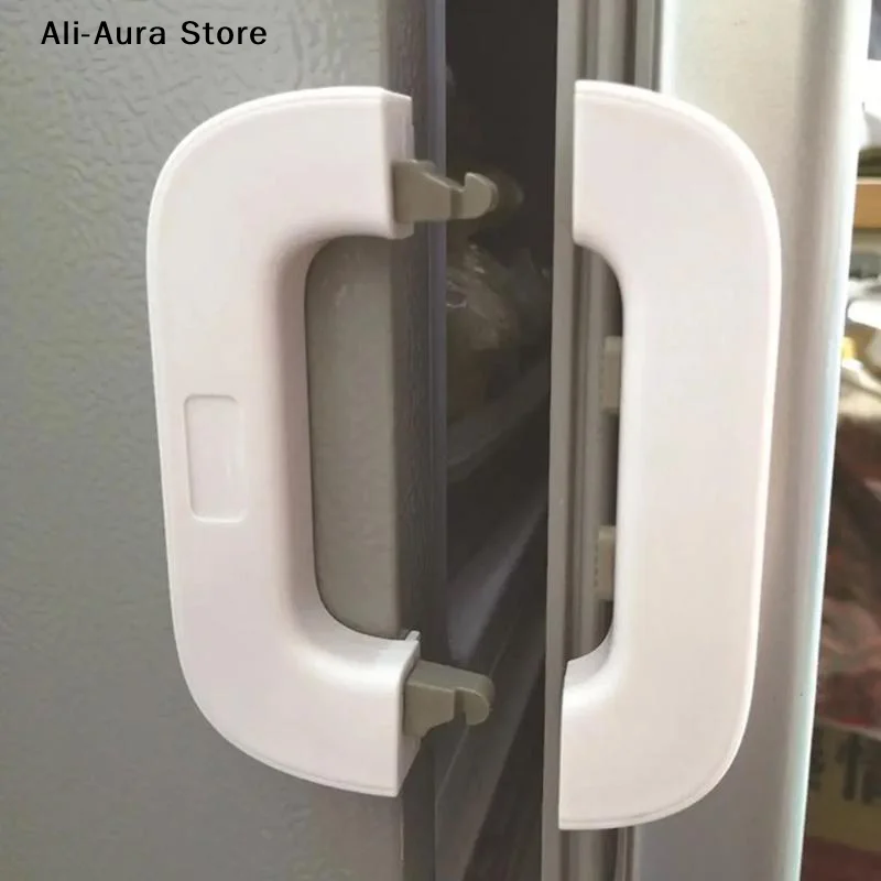 Household Refrigerator Lock Freezer Door Lock Toddler Children Cabinet Safety Lock Security Latch Anti-pinching Safety For Baby