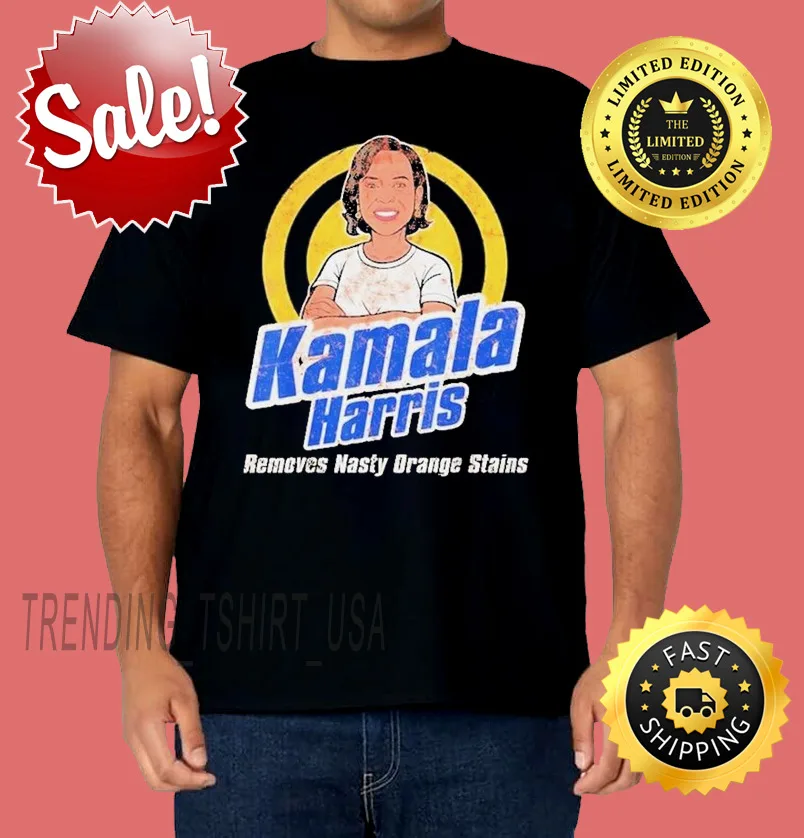 Kamala Harris 2024 Removes Nasty Orange Stains T-Shirt S-5XL