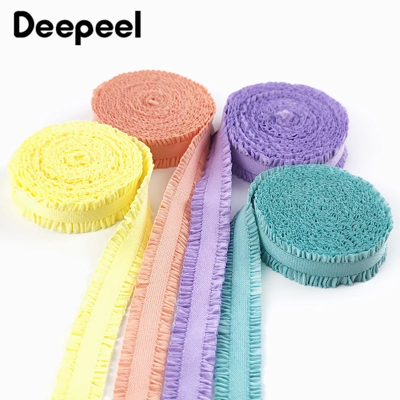 5-30Yards 13mm Colorful Ruffle Elastic Band Hairwear Belt Lace Rubber Bands Underwear Bra Strap Stretch Tape Sewing Accessories view 6