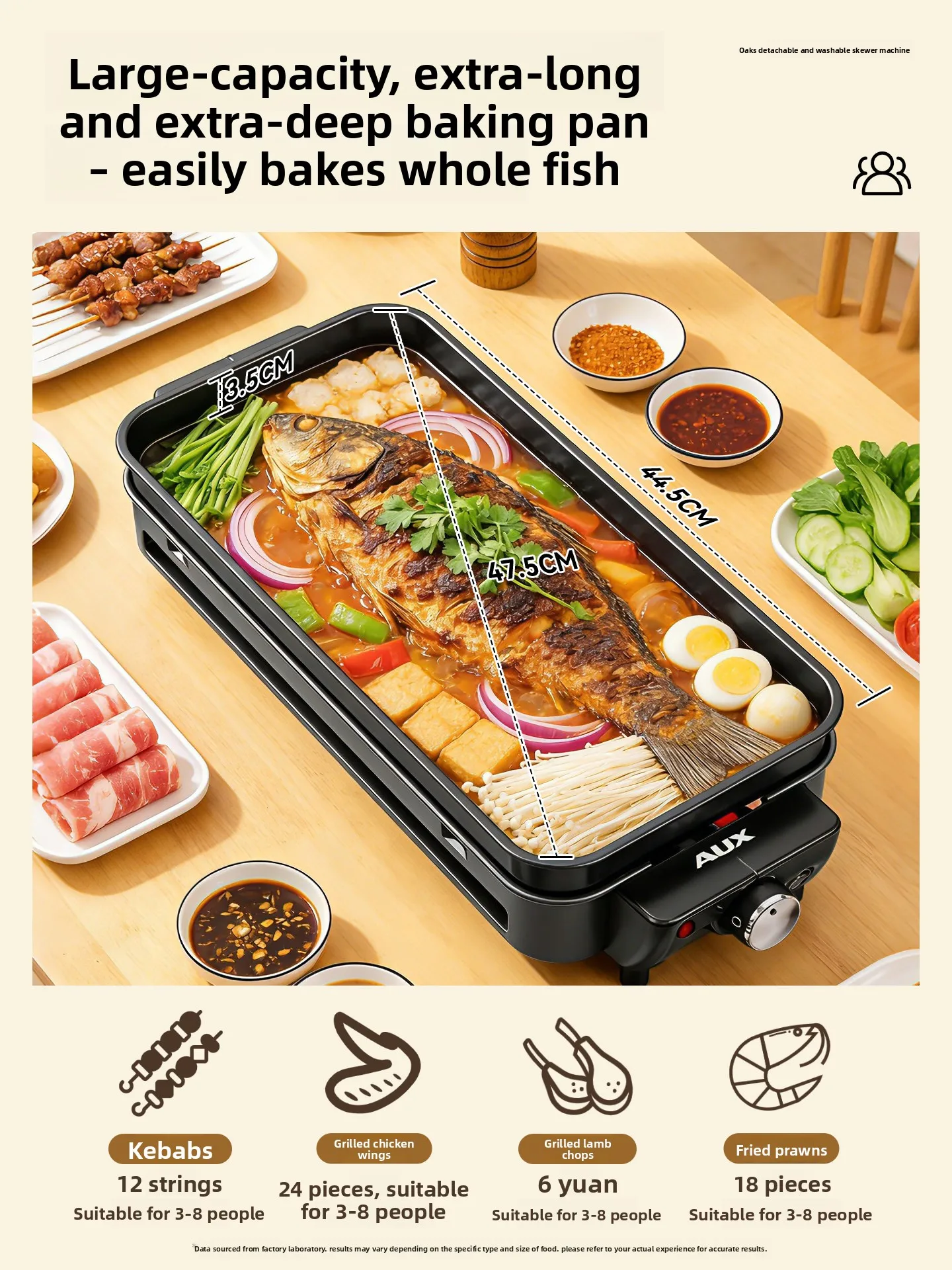 Home Smokeless Electric Grill Indoor BBQ Tray Removable Rack