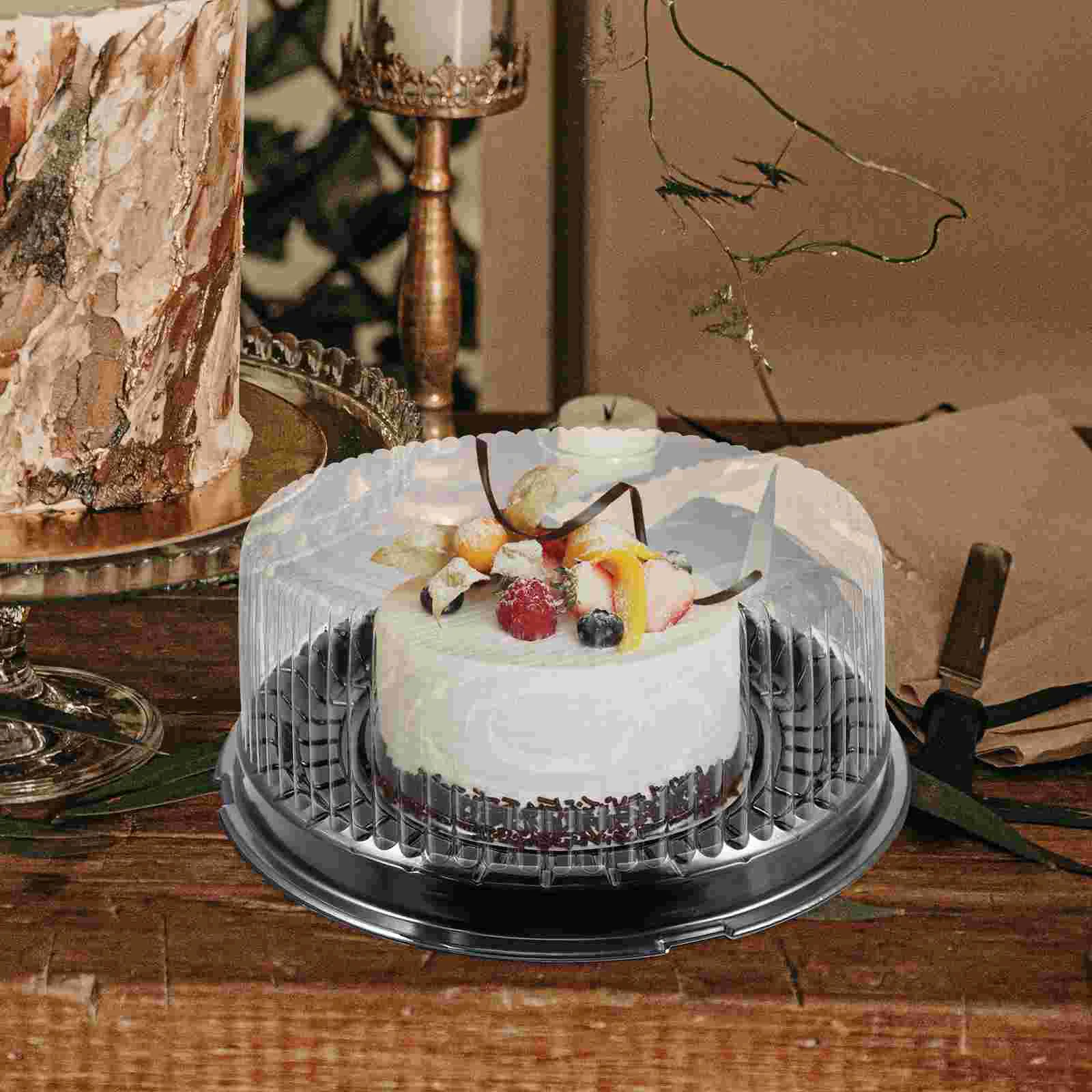 10 Pcs Wedding Cake Stands Box Plastic Containers with Lids Packing Slice Travel