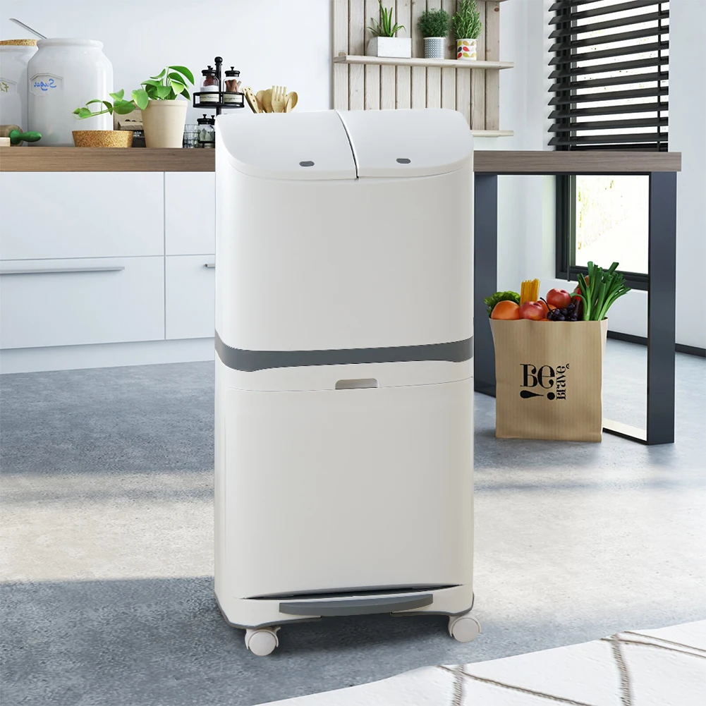 【Lifeideas】38L 2 Compartment Pedal Recycling Waste Bin for Kitchen