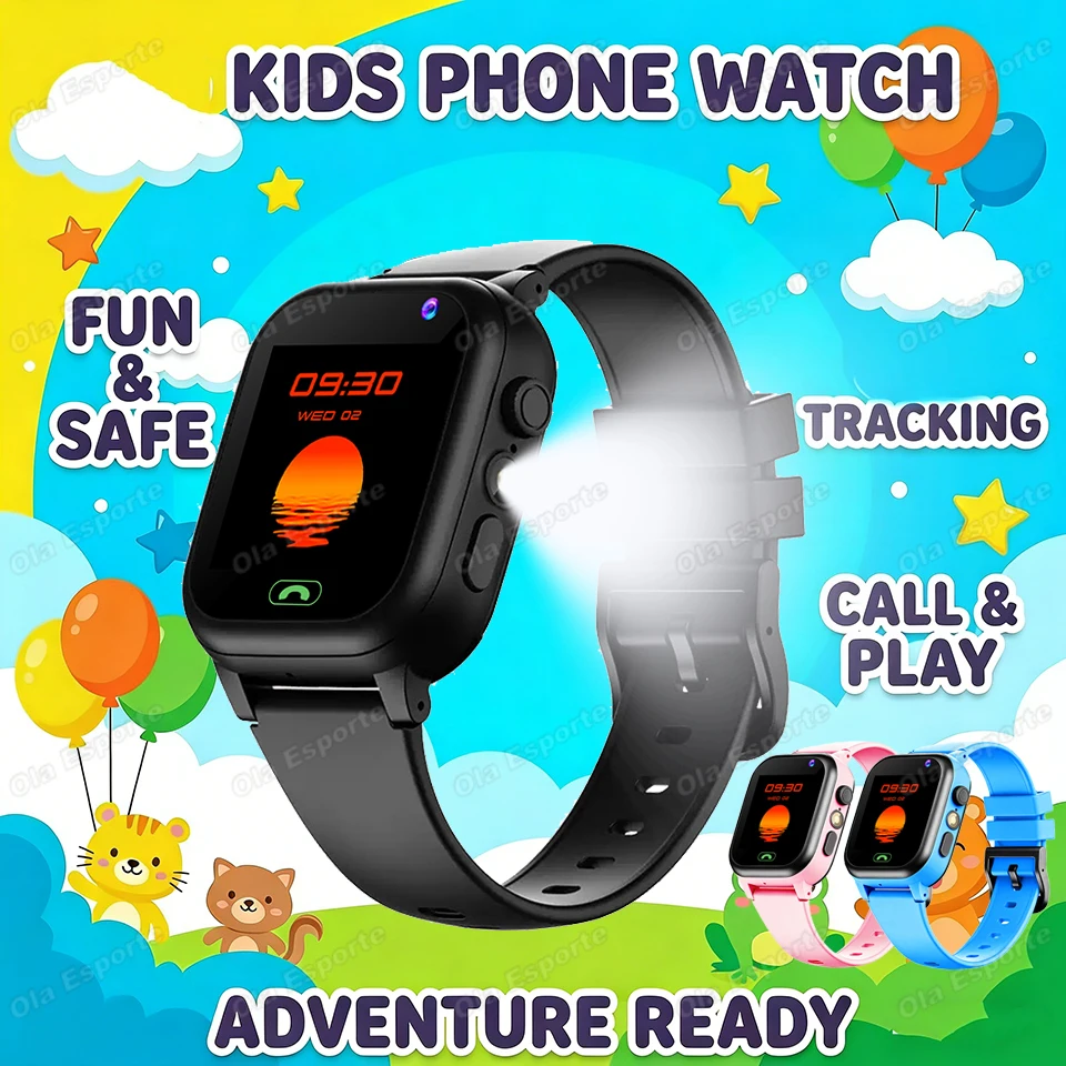 

Детские умные часы с GPS-трекером, функцией SOS-вызова, LBS-отслеживанием местоположения, многофункциональные часы с камерой, чатом, водонепроницаемые детские смарт-часы