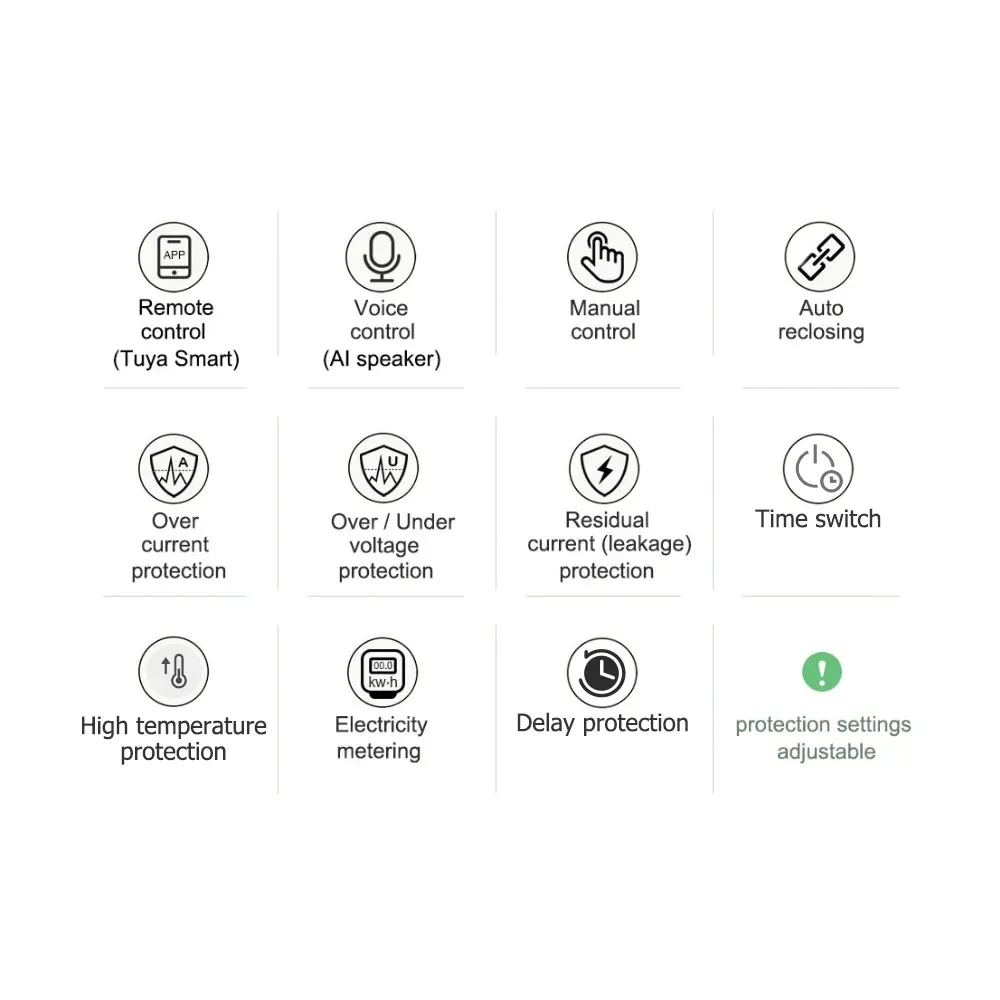 100A single-phase Tuya WiFi two-way smart energy metering over-voltage and under-voltage smart leakage protection Smart life