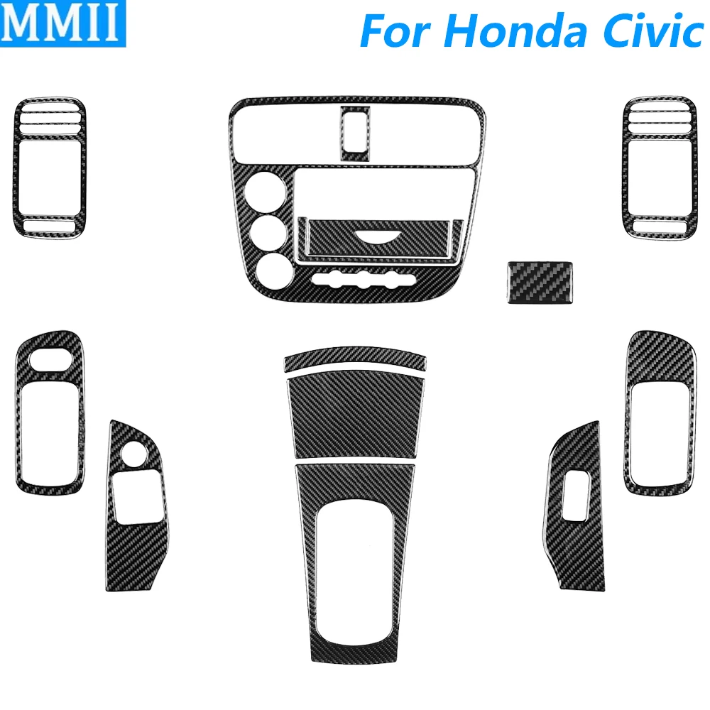

Для Honda Civic 2003 2004 2005, углеродное волокно, центральное управление, AC CD, переключение передач, воздуховыпускное отверстие, подъемная накладка, набор автомобильных аксессуаров, наклейка