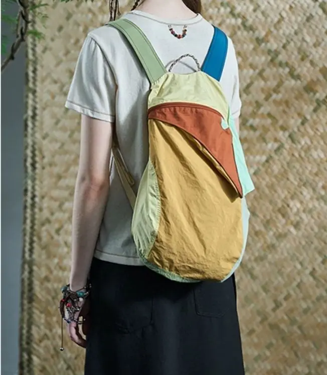 Nylon Backpack Designer Patchwork 2025 Spring Summer Outdoors Lightweight Backpack All-match