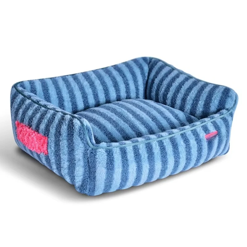 

Luxury all-weather double-sided plush pet bed and accessories breathable sofa fluffy nest large rectangular sofa bed dog