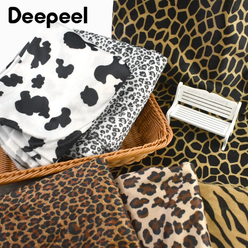 

45/90/135/180*145cm 0.4mm Thick Tiger Leopard Fabrics Plush Jacquard Fabric Sewing Sofa Garment Decoration Coth DIY Material