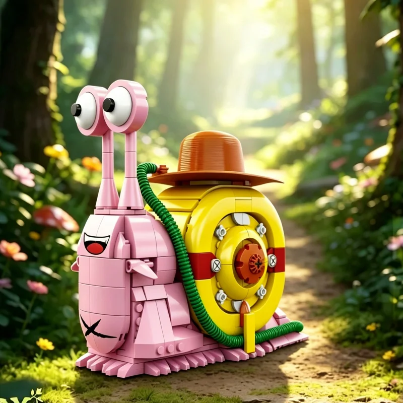 

Creative Snail Shaped Building Block Model MOC Assembly Bricks Adult Collection Home Desktop Decoration