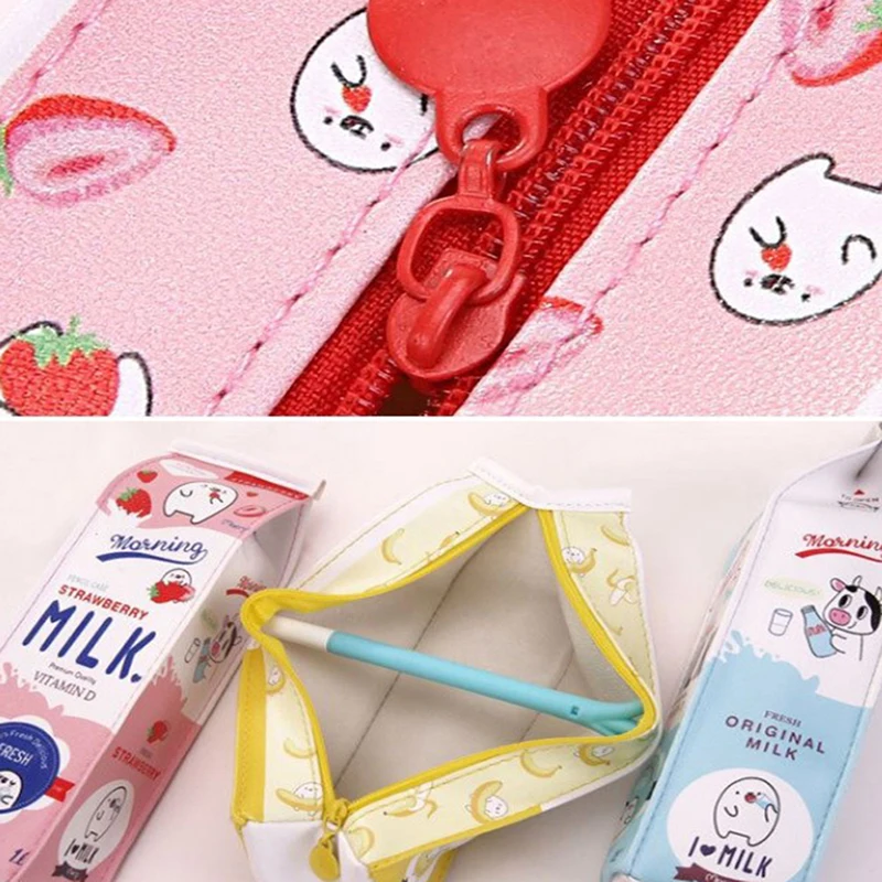 1 Pcs Kawaii Pencil Case Milk Square Gift Estuches School Pencil Box Pencilcase Pencil Bag School Supplies Stationery