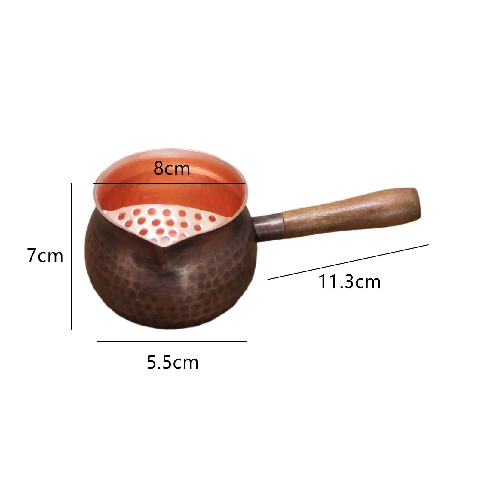 Copper Tea Pot Hammered Tea Kettle with Tea Filter for Boiling Tea Tea Boiler for Camping Home Restaurant Tea House Kitchen