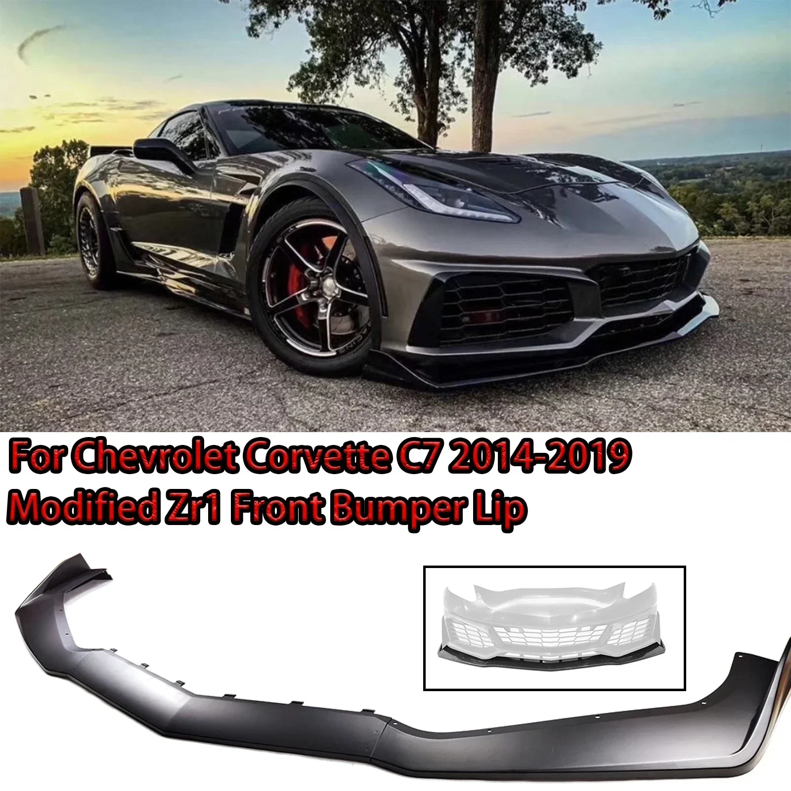 Auto Frontschürze Lippe Für Chevrolet Corvette C7 Geändert Zr1 Stoßstange 2014-2019 Auto Zubehör Spoiler Splitter Körper kit ABS