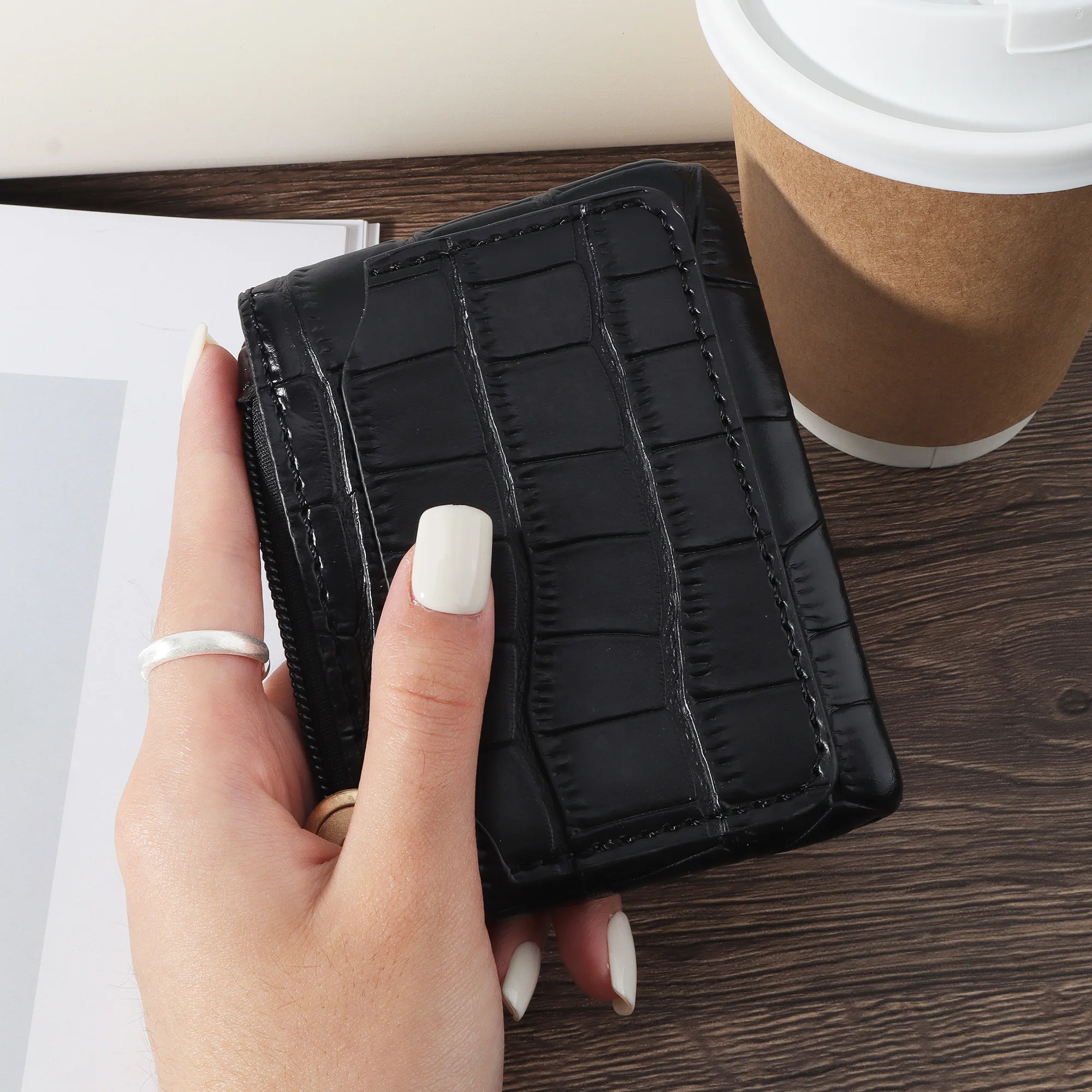 

Card holder ultra-thin, lightweight, portable cash ID card credit card coin pocket wallet, fashionable zipper wallet, high-quali