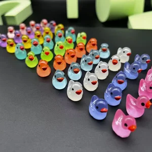 Luminous Mini Moos Ducks und Mikropaisagismus, Entenminiaturaufkleber, Feengartenzubehör, Glanz in der Dunkelheit, Heimdekoration, 50pcs 10 Hauptverkaufsstatue - №1