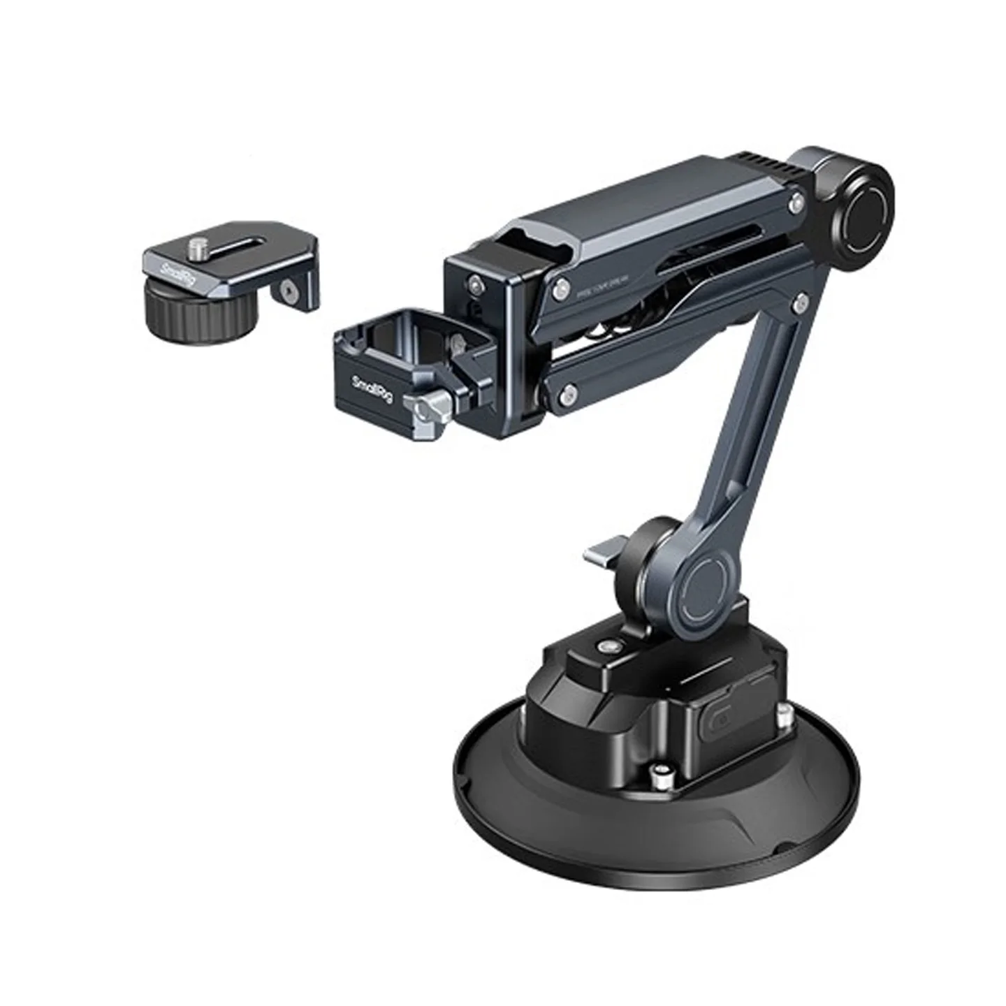 SmallRig Shock‑Absorbing Arm for DJI Pocket 4/4P/3 & Insta360 Luna Ultra, Stabilizer Vehicle Mount Bracket