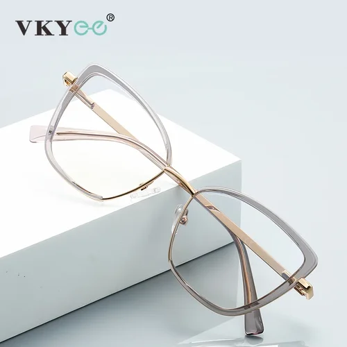Imagen 2 del producto VKYEE nueva moda Simple mariposa Anti-luz azul gafas de lectura personalizable prescripción fotocromática PFD3152 progresivo