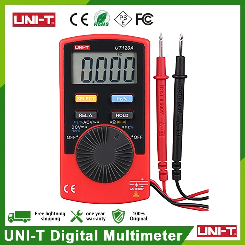 UNI-T UT120A UT120B UT120C Pocket Size Digital Multimeter AC/DC Current Test Function REL Relative Measurement