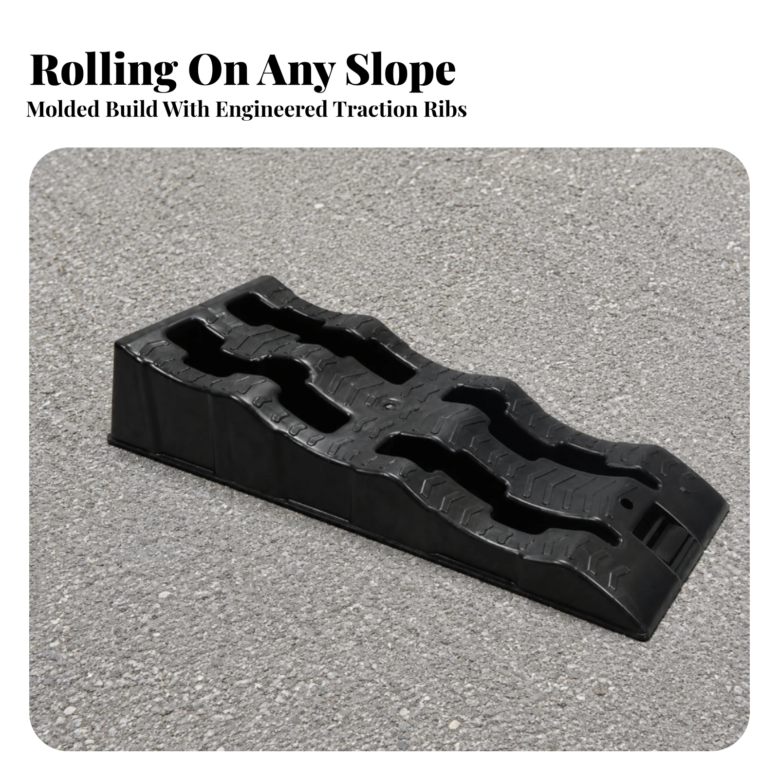 Three-Stage Wheel Chock High-Strength Stepped Vehicle Leveling Ramp RV Leveling Ramps Gradual Increments for Outdoor Travel