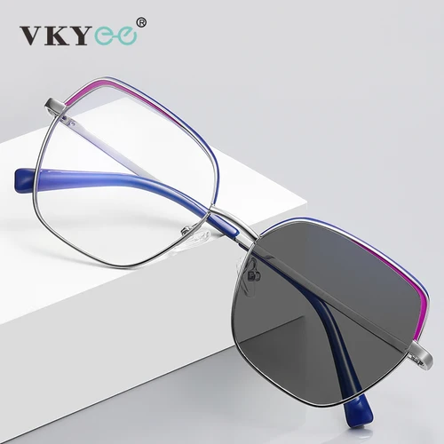VKYEE-gafas de lectura con forma de ojo de gato para mujer, anteojos de ordenador fotocromáticos con luz azul, prescripción personalizable, 3101