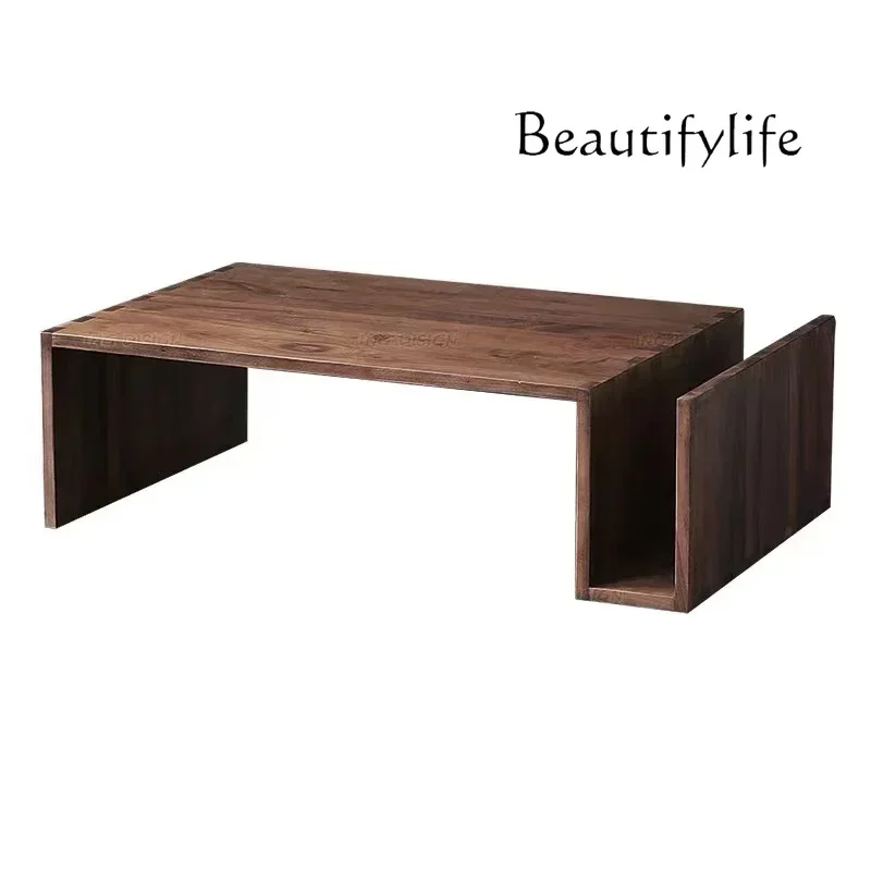 hh North American black walnut Nordic creative coffee table log coffee table living room low tea table sofa edge few wooden
