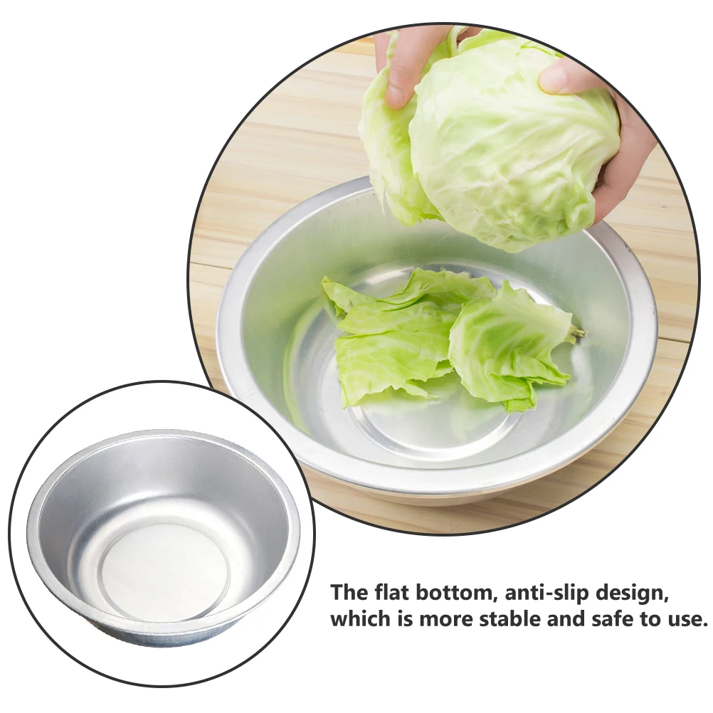 

Thick Aluminum Basin Flat Bottom Kitchen Essential Household Vegetable Fruit Washer Storage Solution Practical