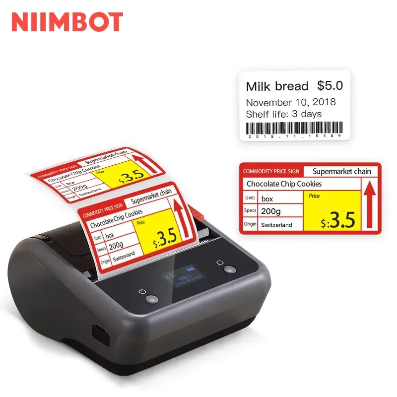 Niimbot B3S Office Commercial Waterproof Portable Thermal Receipt Label Printer for Barcode logo Excel Batch Printing