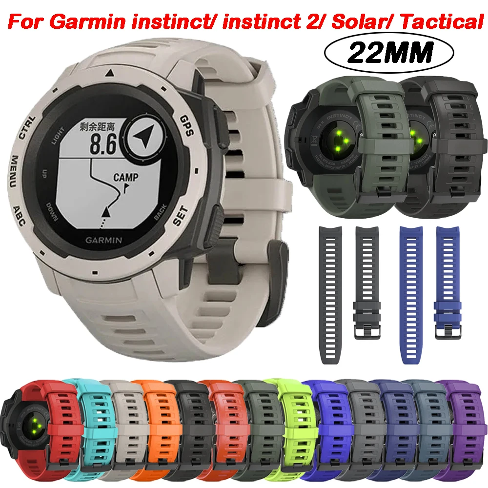 For Garmin Instinct Strap Silicone Watch Band For Garmin Instinct 2/ Solar/ Tactical/ Esports Replacement Bracelet Watchband