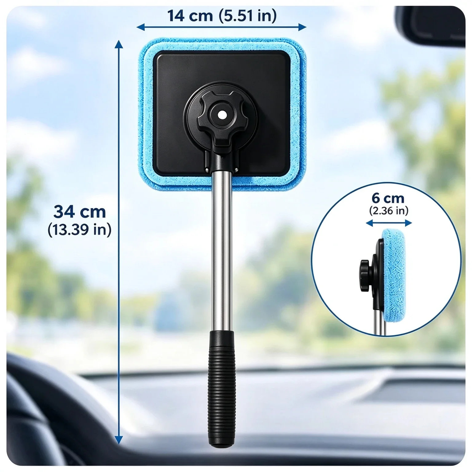 Extendable Handle Windshield Cleaner Glass Cleaning Kit Car Window Cleaning Tool Detachable Pads Auto Glass Care Accessories