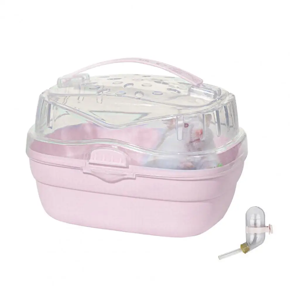 

Lightweight Hamster Carrier Cage with Water Bottle Small Animal Travel Cage for Dwarf Hamsters Chinchillas Hedgehog Mouse