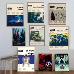 Darth V-Vaders Y-Yodas Vintage Posters Sticky Retro Kraft Paper Sticker DIY Room Bar Cafe Kawaii Room Decor