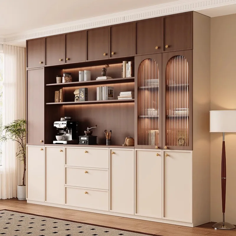 

Средневековый буфет-сервант для кухни и гостиной, шкаф для хранения, полка для микроволновки, стеклянные дверцы, выдвижные ящики