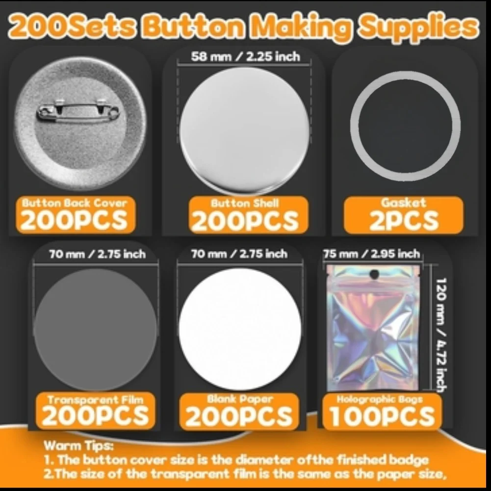 DIY Badge Sheets Button Blanks As Shown Customizable Badge Making Tools Button Maker Supplies Consistent Thickness