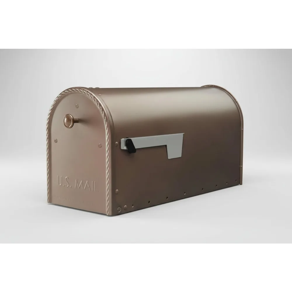 

Large Weather-Resistant Steel Mailbox for Outside, USPS Approved, Bronze Curbside Delivery