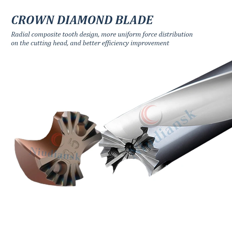 1 Uds corona de diamante hoja de diamante violenta 10,0-25,8 torno CNC espada de enfriamiento interno extendida taladro dentado hoja de acero inoxidable